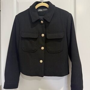 Zara Women's Black Cropped Blazer